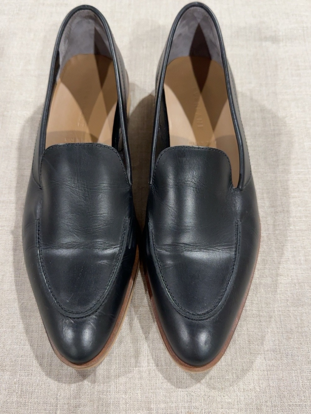 Everlane The Modern Loafer Black Italian Leather Shoes Size 8.5